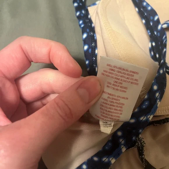 NWOT Merona Blue Patterned One-Piece Swimsuit - Picture 7 of 8